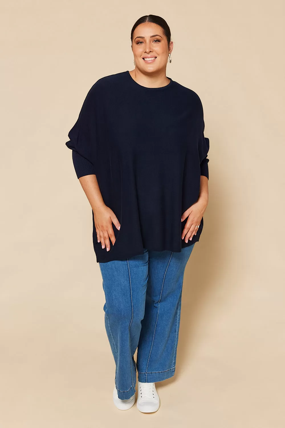 Mia Oversized Jumper in Navy