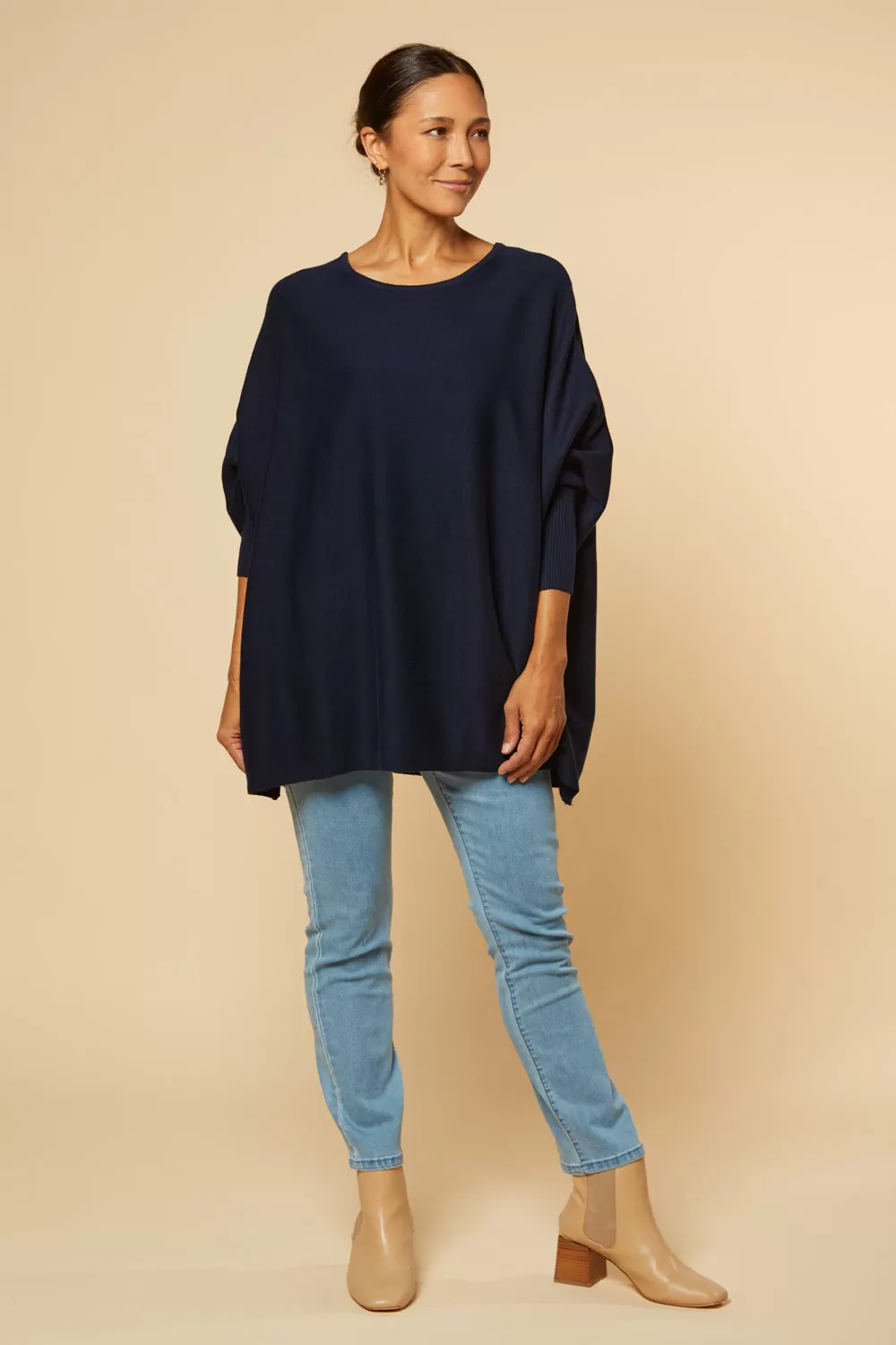 Mia Oversized Jumper in Navy