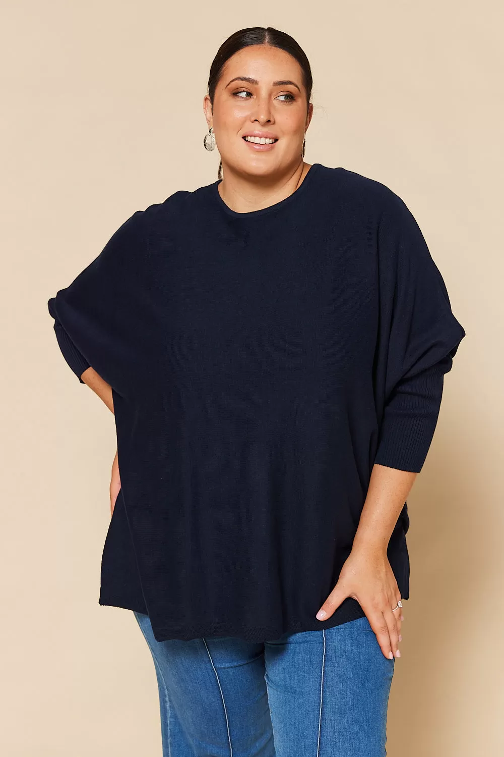 Mia Oversized Jumper in Navy