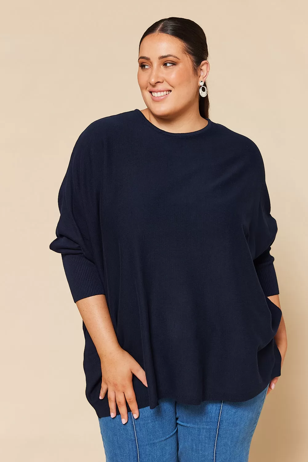 Mia Oversized Jumper in Navy