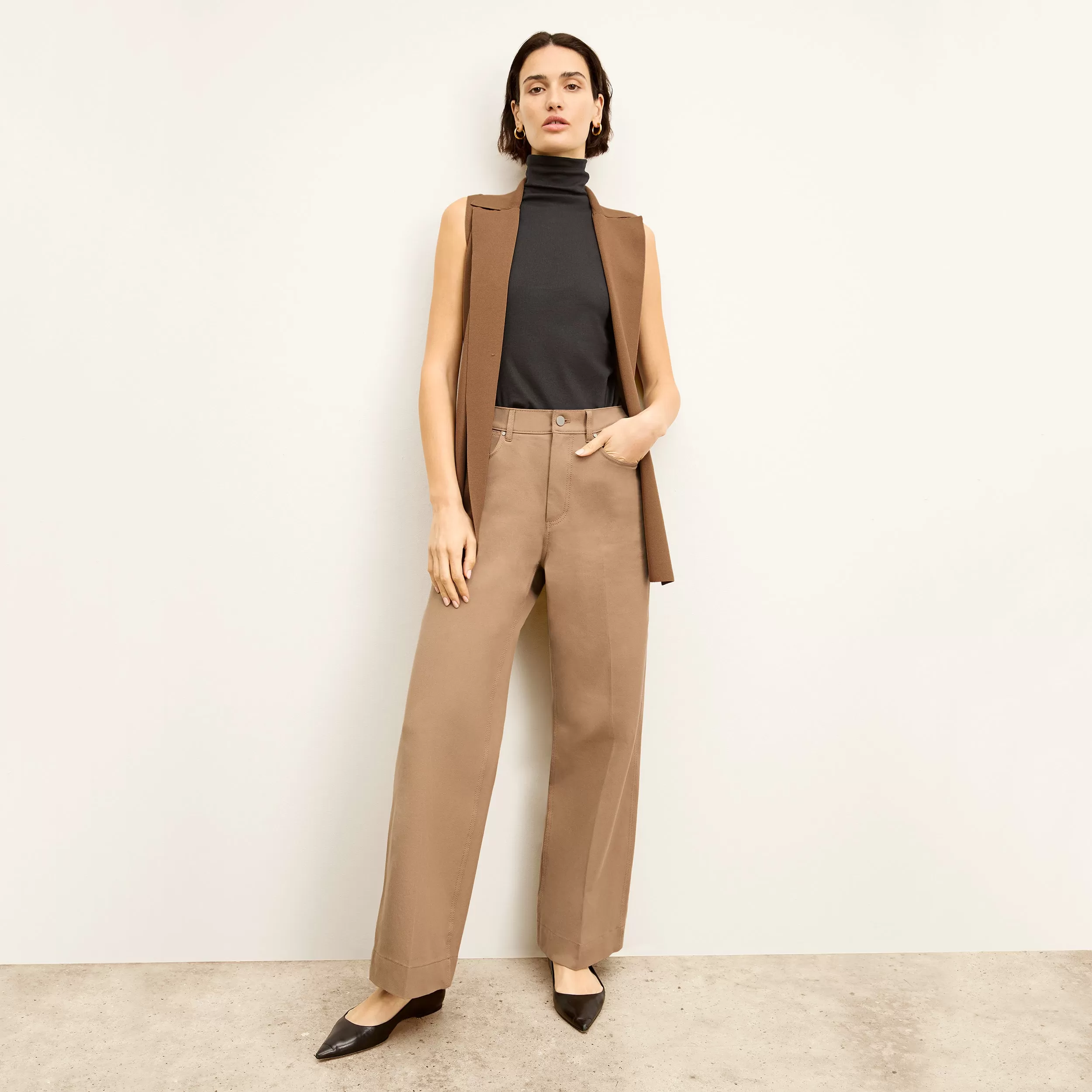 Milo Wide-Leg Jean - Eco Better Than Denim :: Saddle