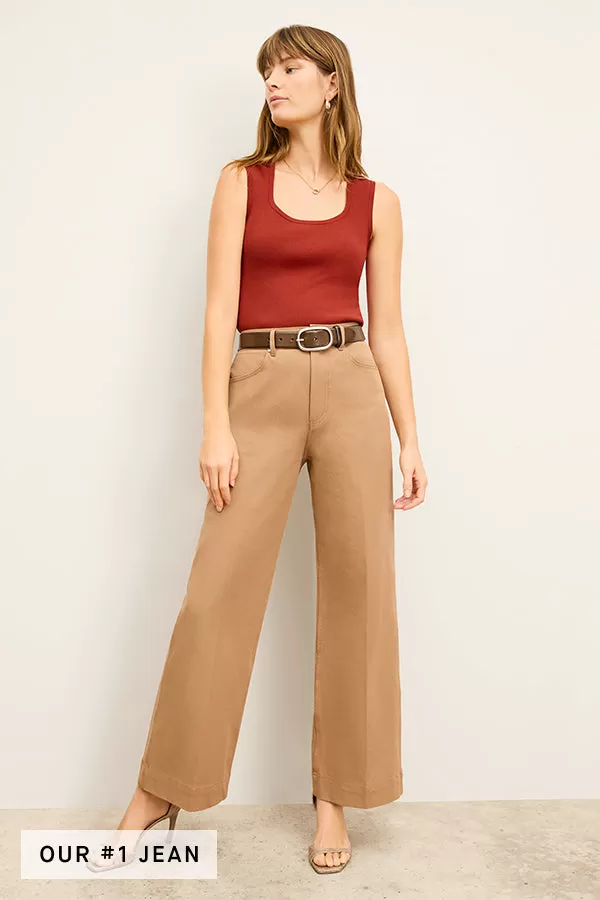 Milo Wide-Leg Jean - Eco Better Than Denim :: Saddle