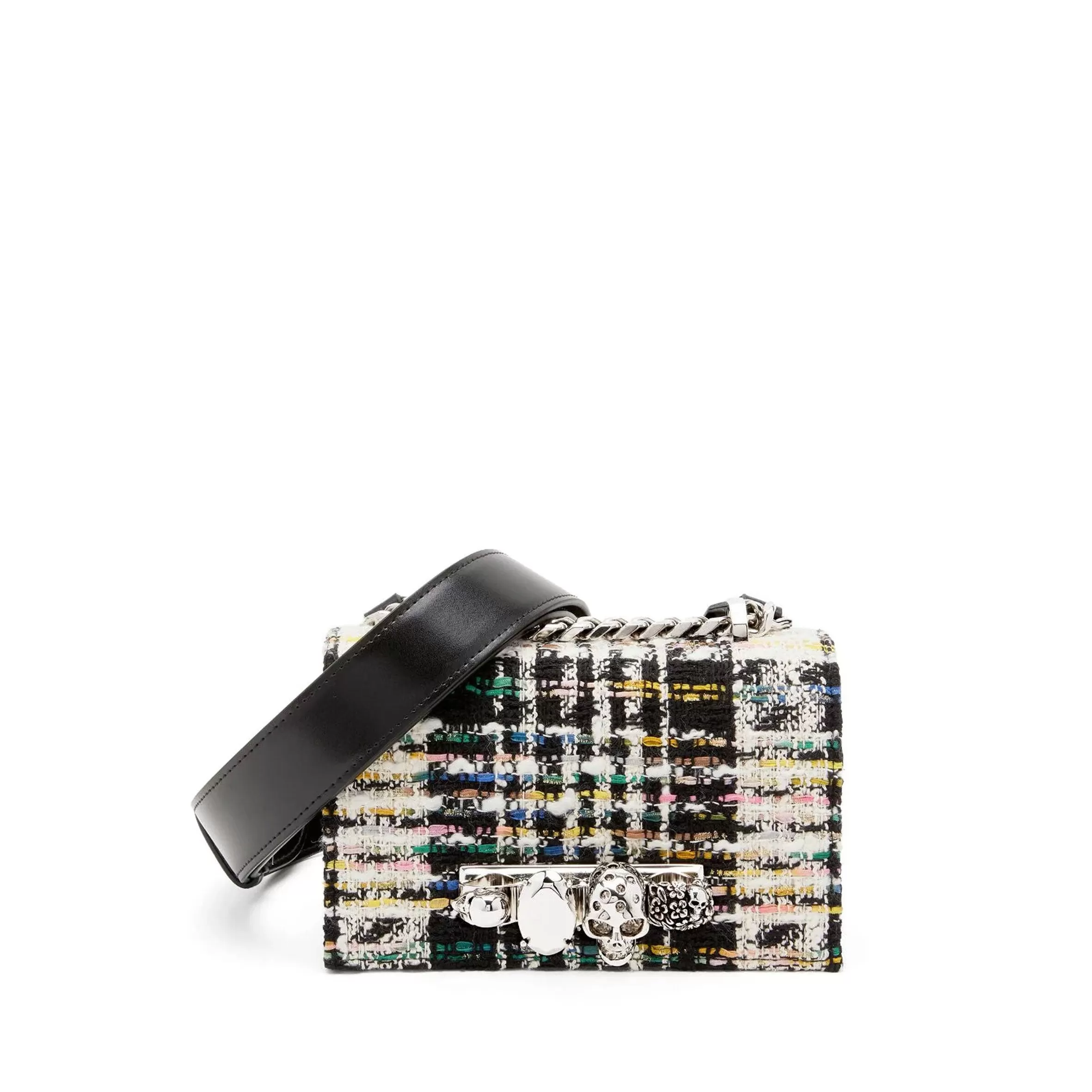 Mini Jewelled Satchel, Tweed Multi