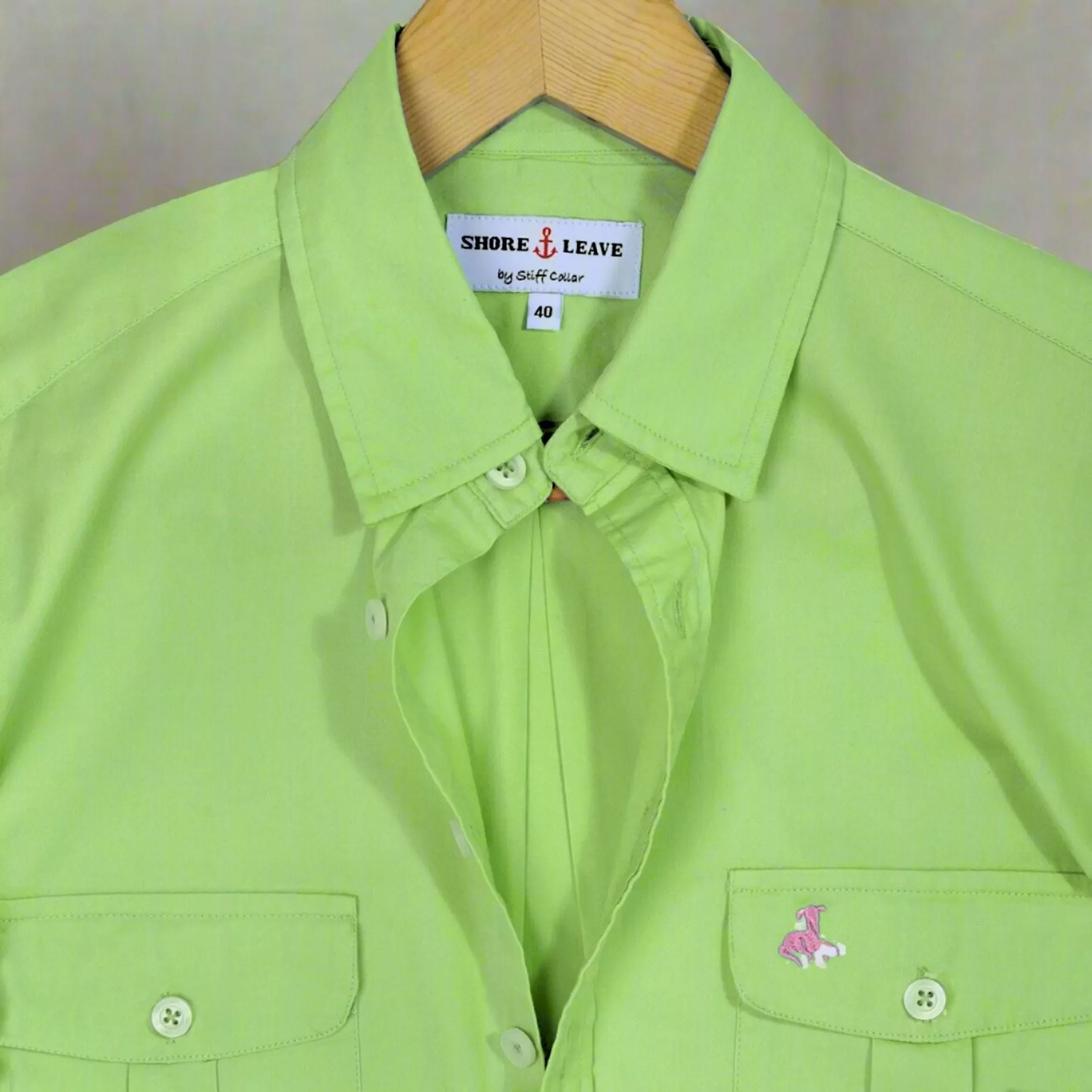 Mint Green Twill Enzyme Washed Texas Shirt