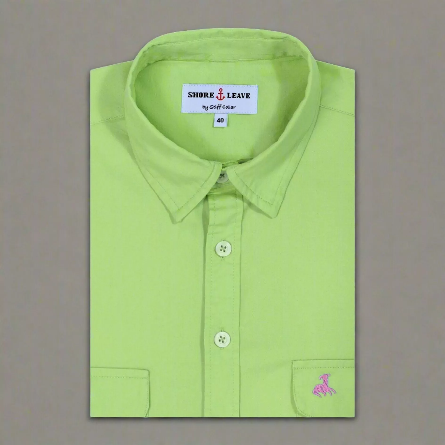 Mint Green Twill Enzyme Washed Texas Shirt