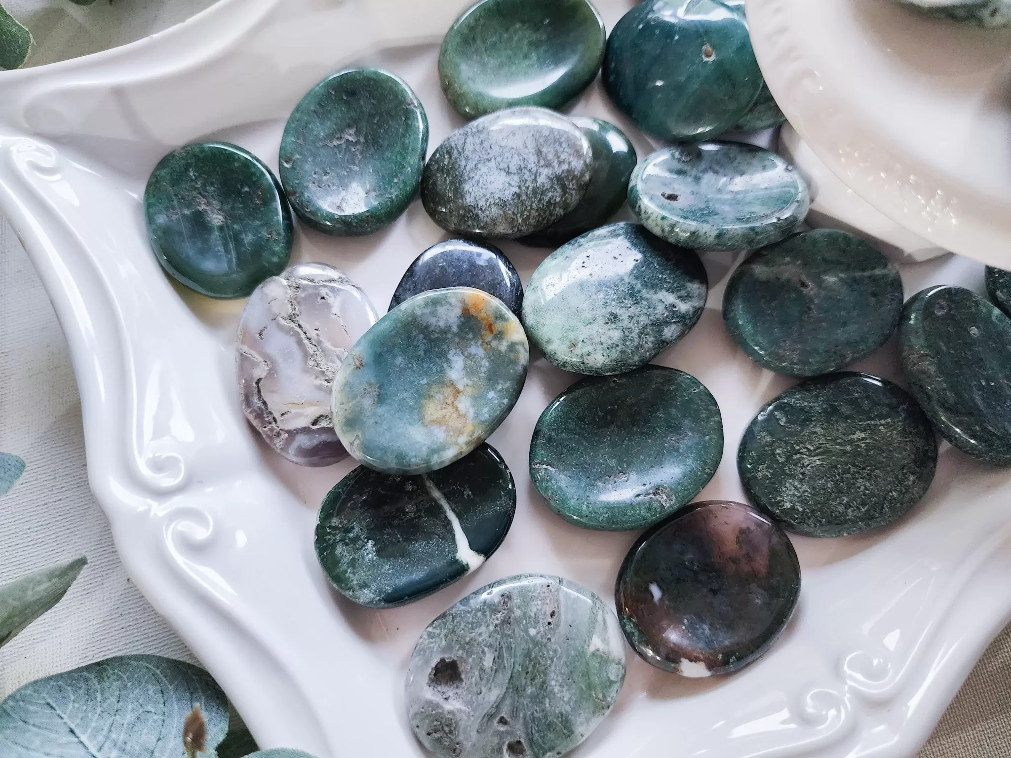 Moss Agate Mini Worry Stone