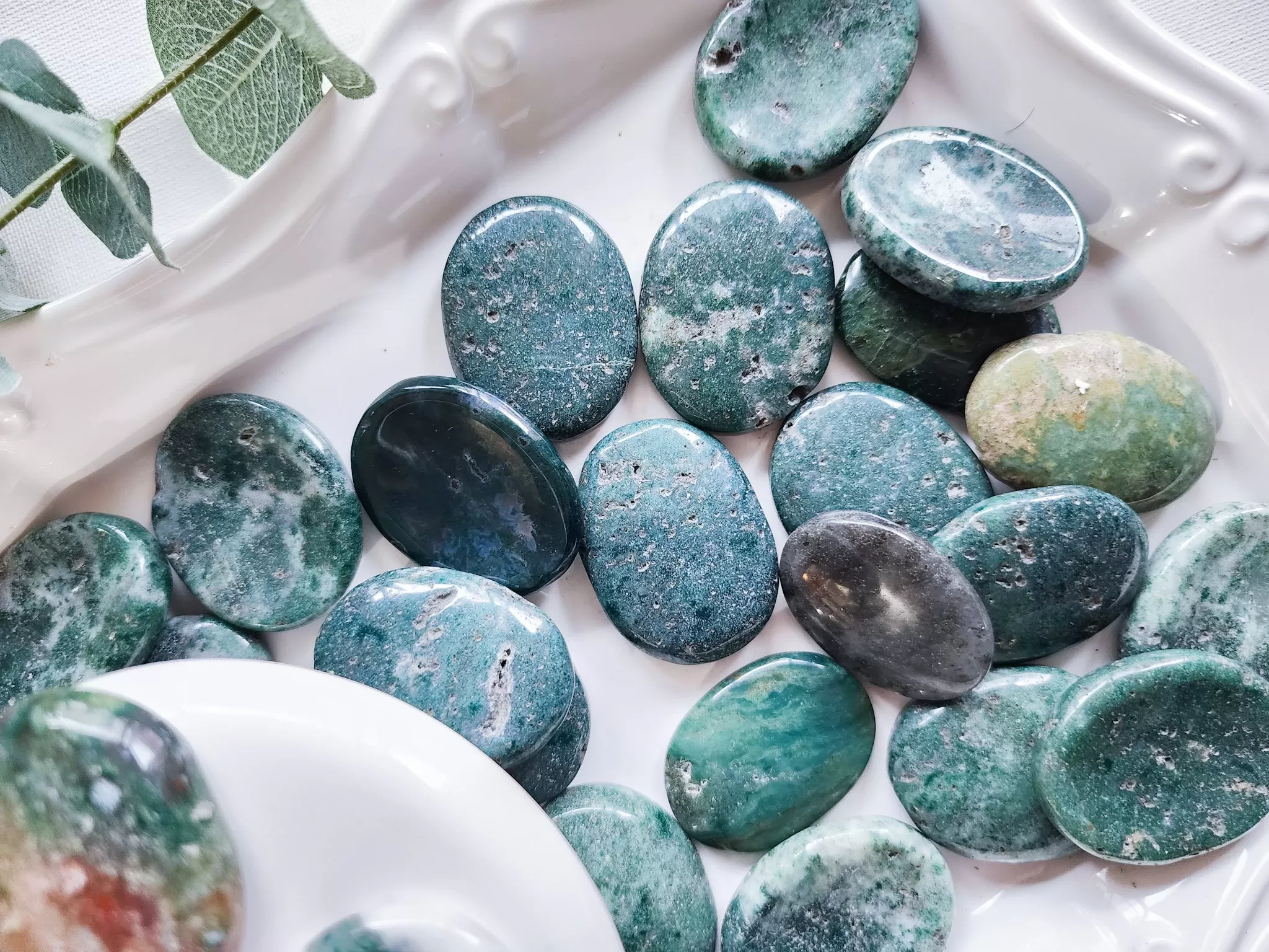 Moss Agate Mini Worry Stone