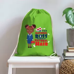 Natural Boss Cotton Drawstring Bag