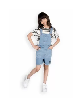 Naughty Dungaree® Girls Summer Blue Denim Playsuit