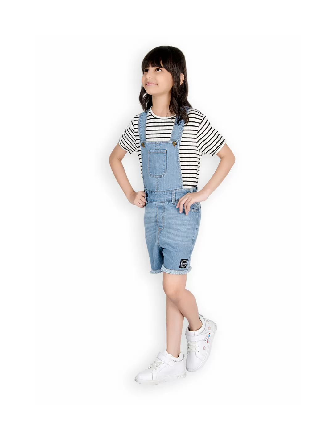 Naughty Dungaree® Girls Summer Blue Denim Playsuit