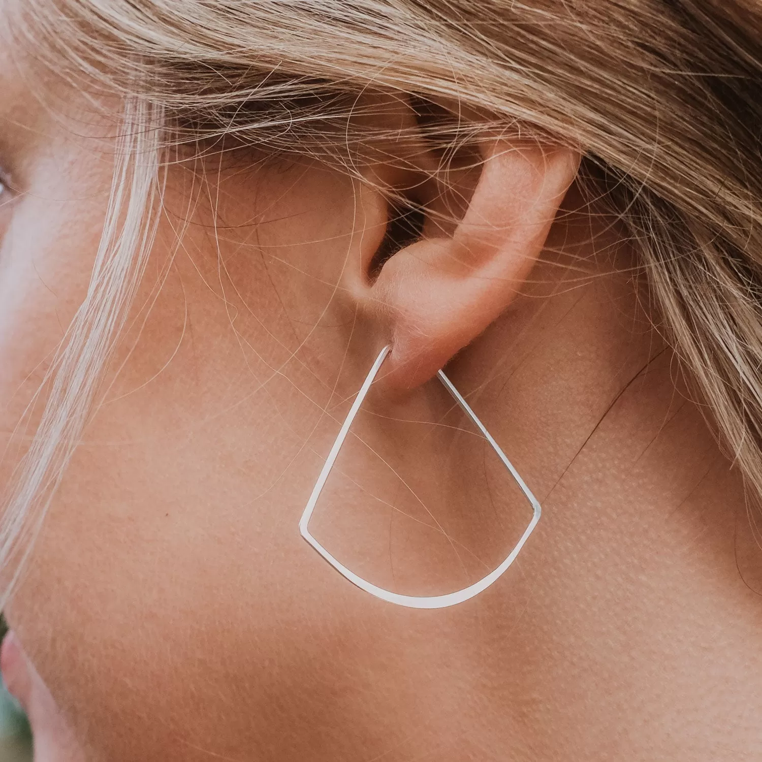 NEW! Minimal Hoop Earrings - Fan, sterling silver or gold by Freshie & Zero