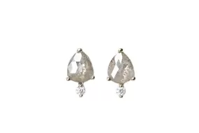 pale gray diamond droplet earrings