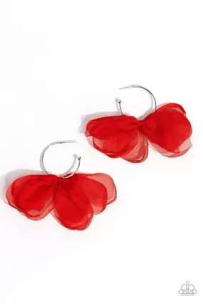 Paparazzi Chiffon Class Red Post Earrings