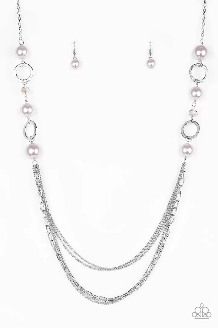 Paparazzi It's About SHOWTIME! - Silver Necklace