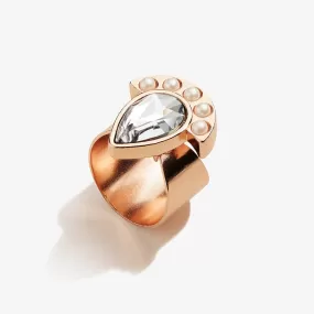 Pearl   Crystal Cocktail Ring