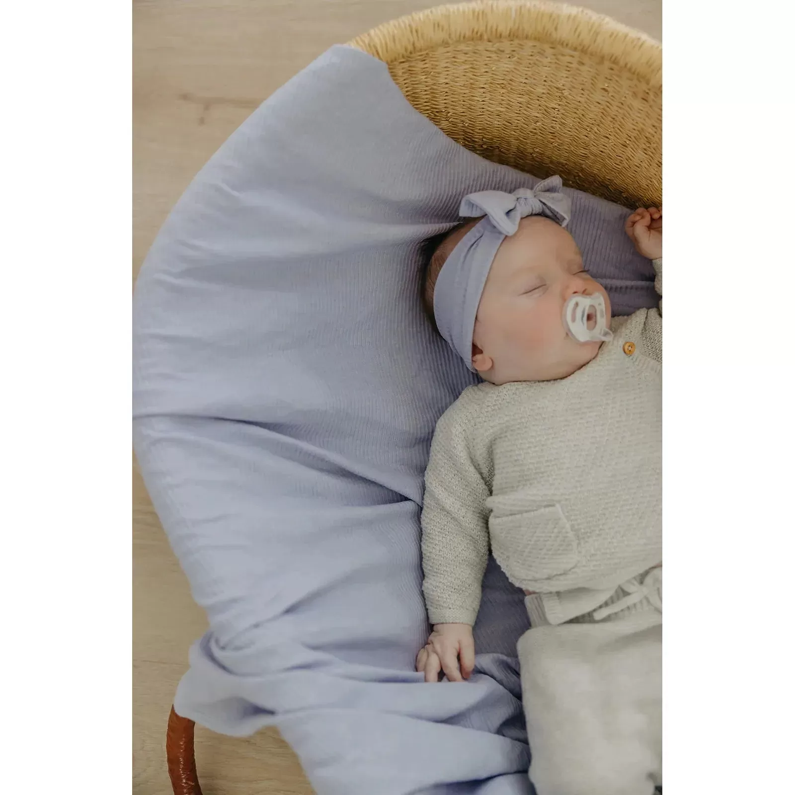 Periwinkle Knit Swaddle Blanket