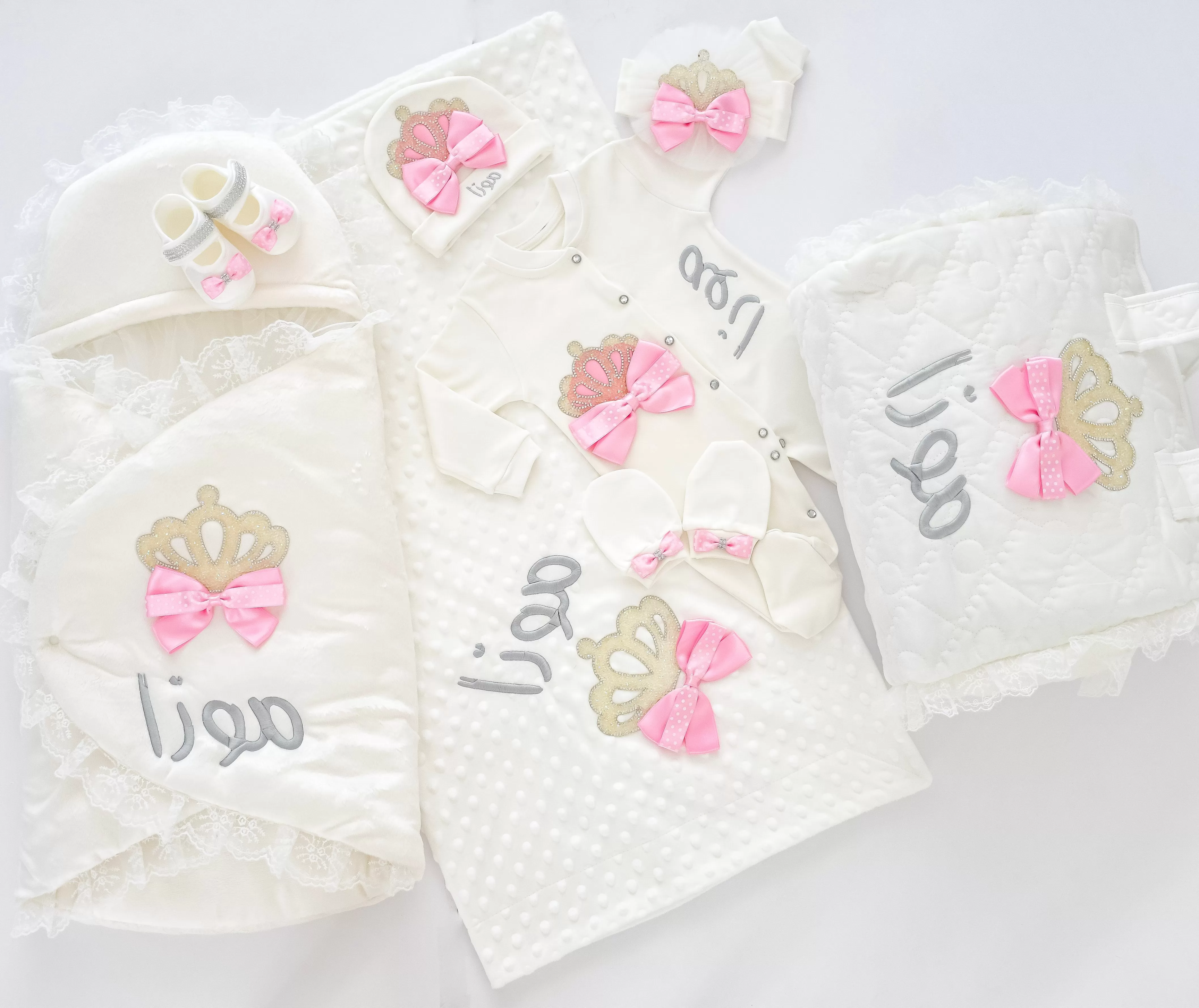 Personalised Welcome Home Newborn Baby Girl Set