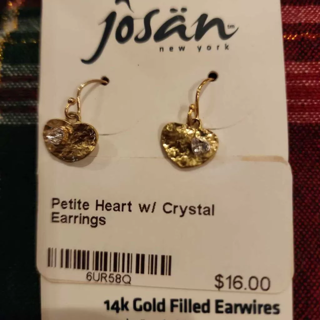 Petite Heart w/ Crystal Earrings