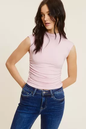 Pink Mock Neck Top