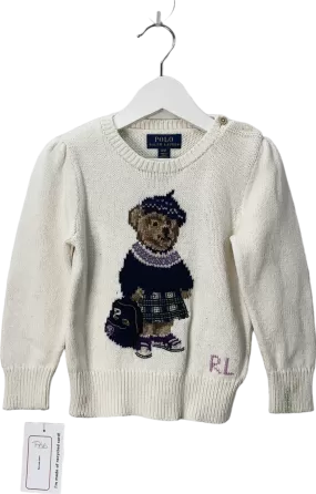 Polo Ralph Lauren White Polo Bear Jumper 3 Years