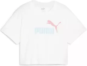 PUMA JUNIOR LOGO CROP WHITE TEE