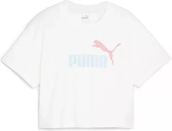 PUMA JUNIOR LOGO CROP WHITE TEE