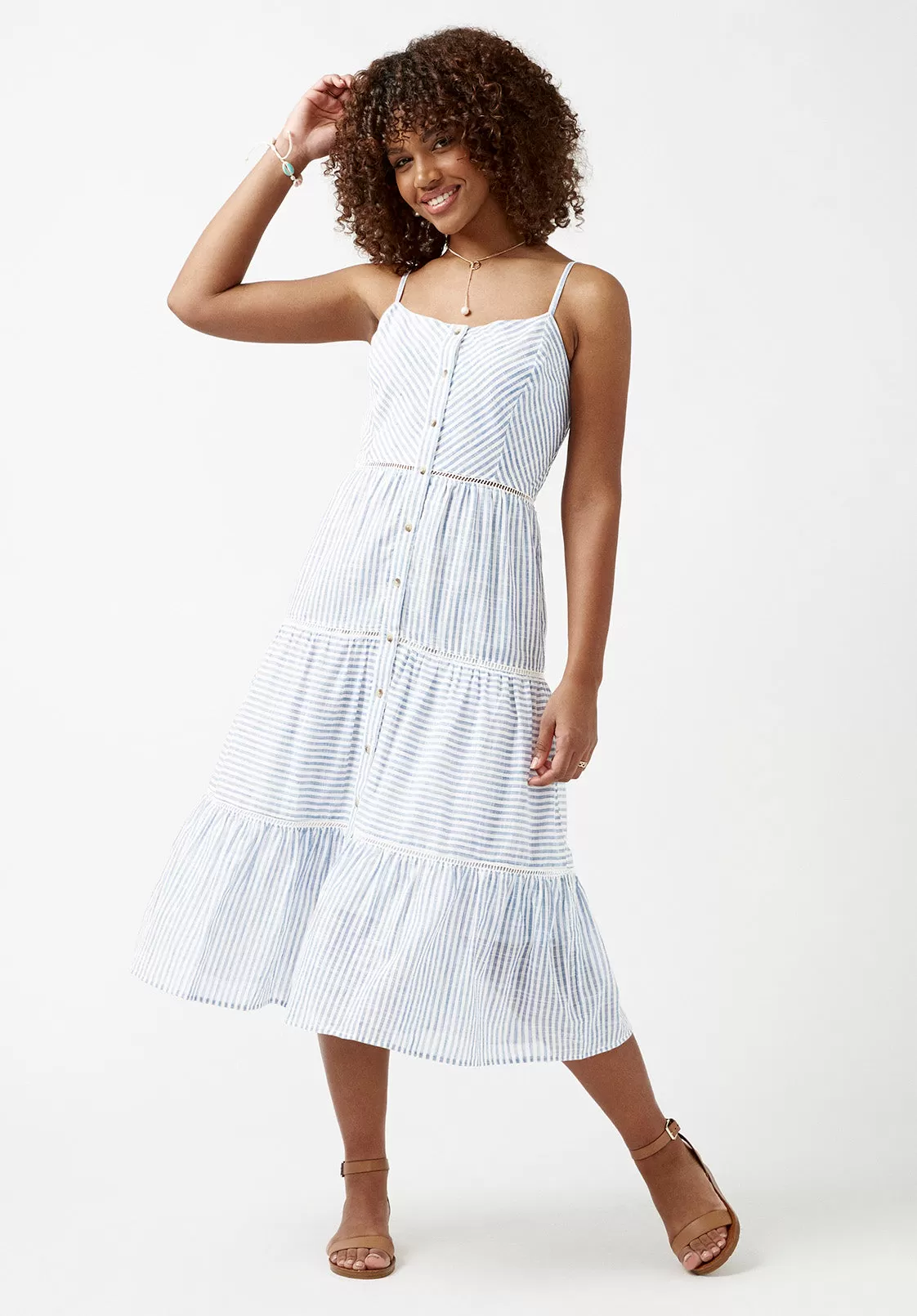 Quinby Tiered Striped Dress - WD0671S