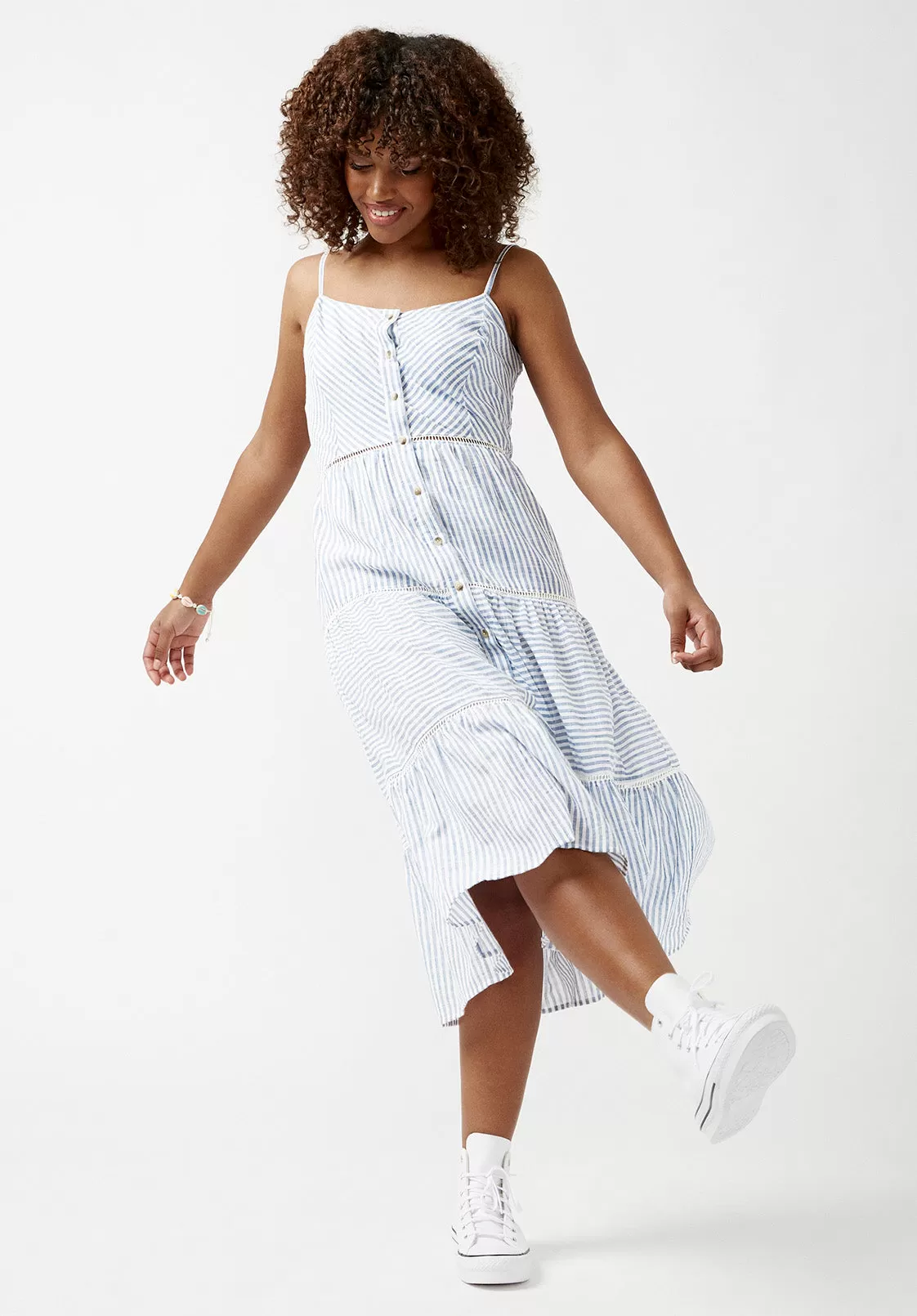 Quinby Tiered Striped Dress - WD0671S