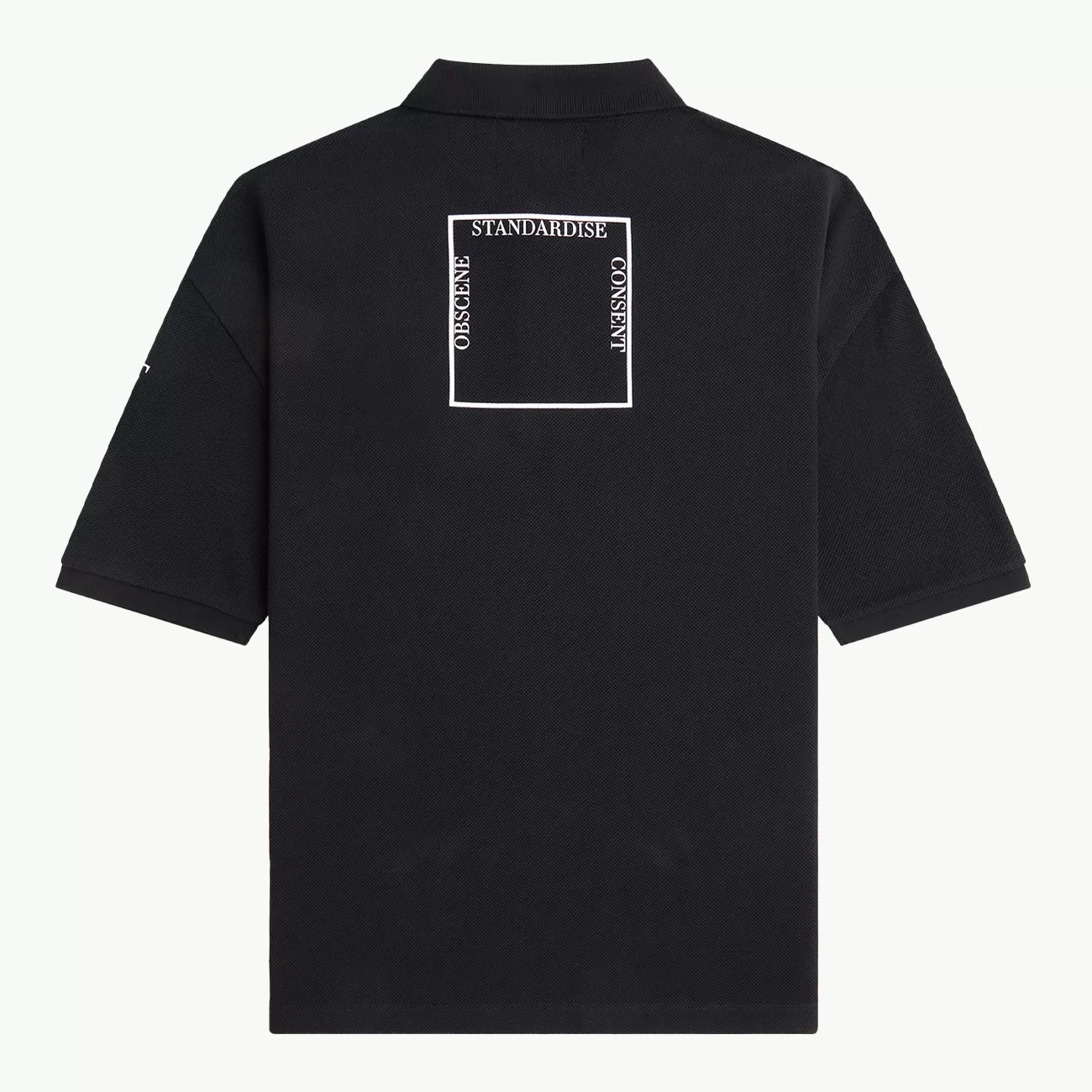 RAF SIMONS X FP PRINTED OVER SIZED POLO SHIRT BLACK