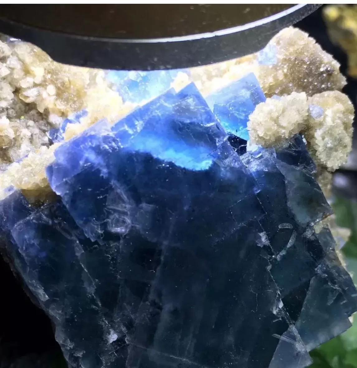 Rare Transparent Blue Cube Fluorite gemstone & Crystal Mineral Specimen