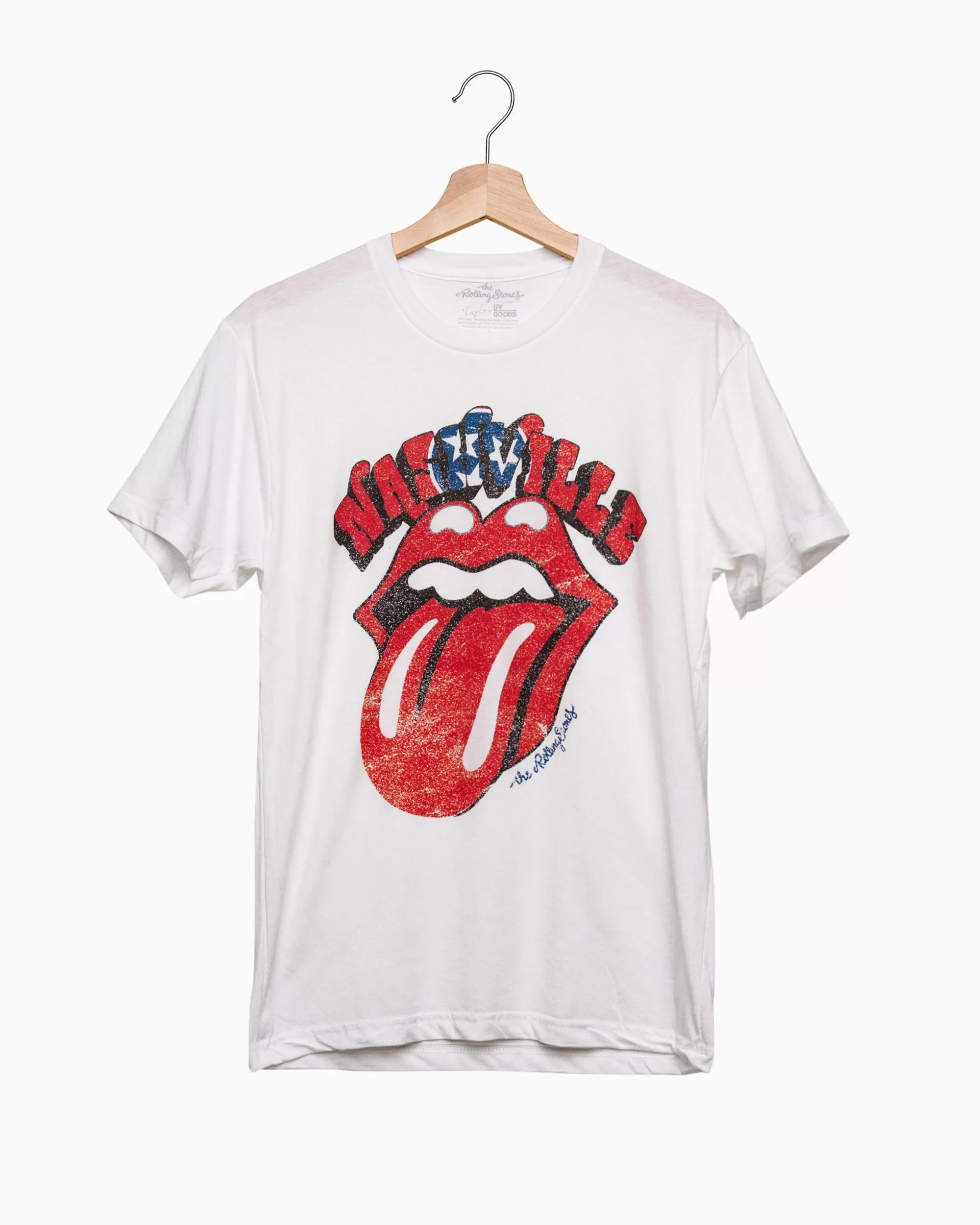 Rolling Stones Nashville Flag Rocker White Tee