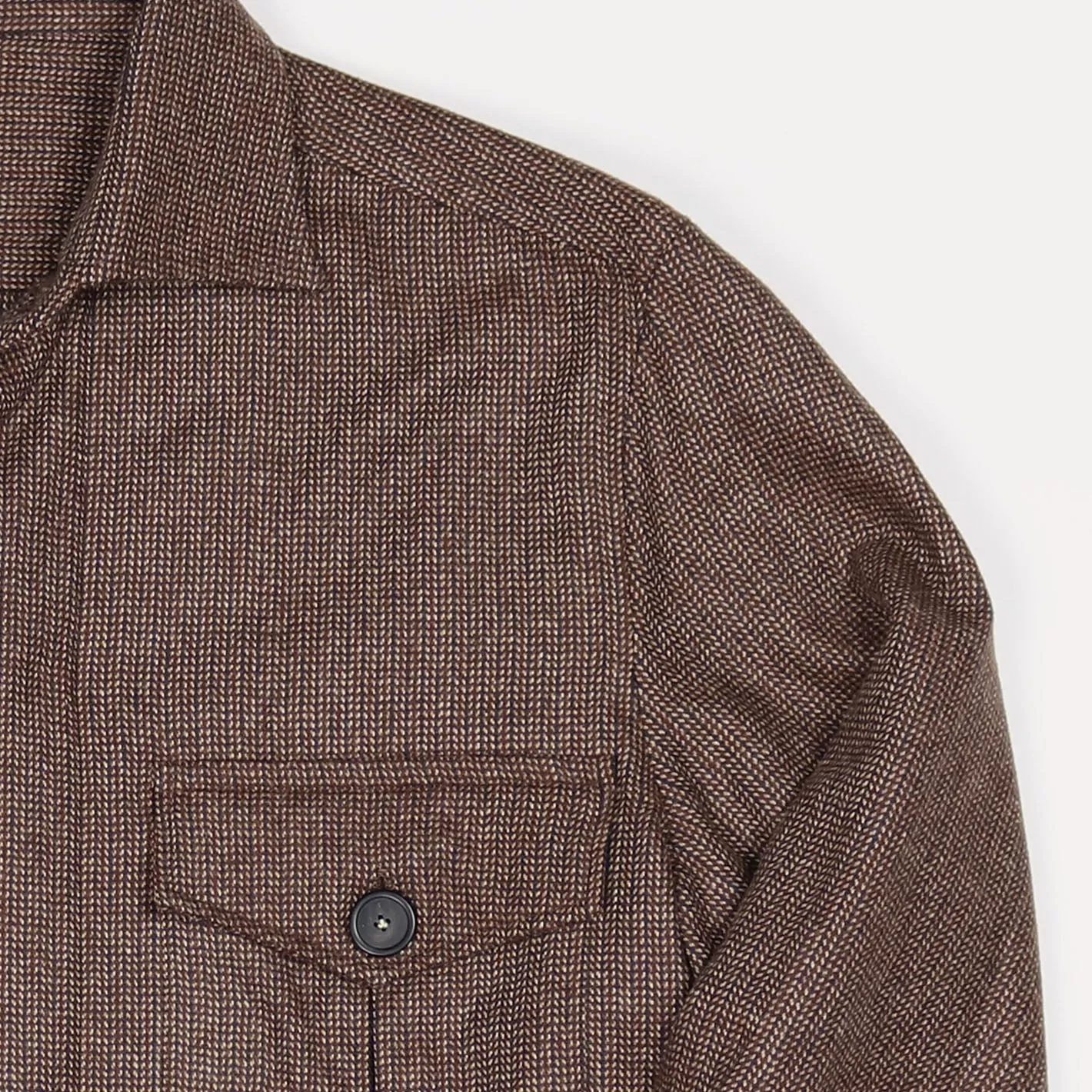 Rust Brown Patterned Cashmere Vicuña Safari Jacket