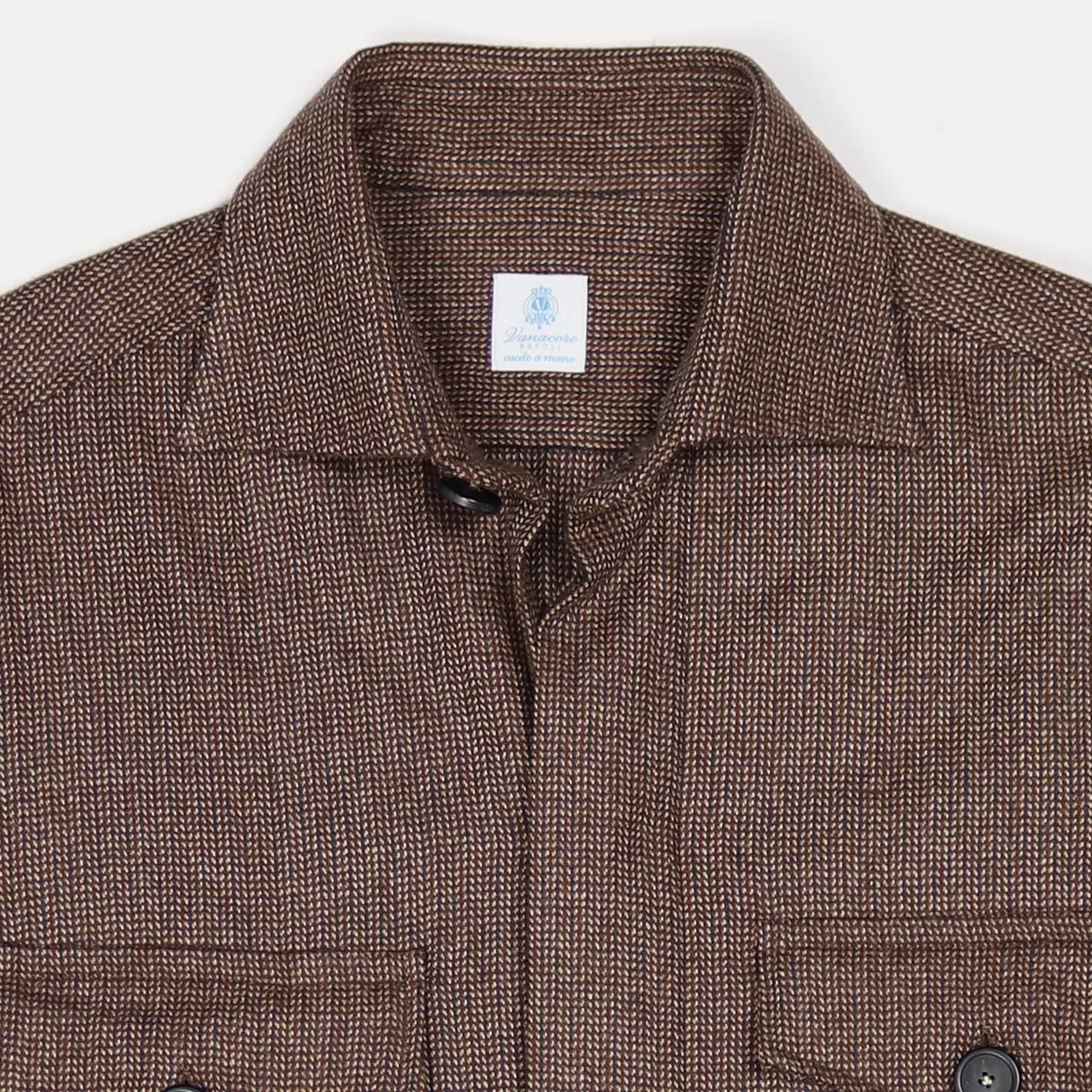 Rust Brown Patterned Cashmere Vicuña Safari Jacket