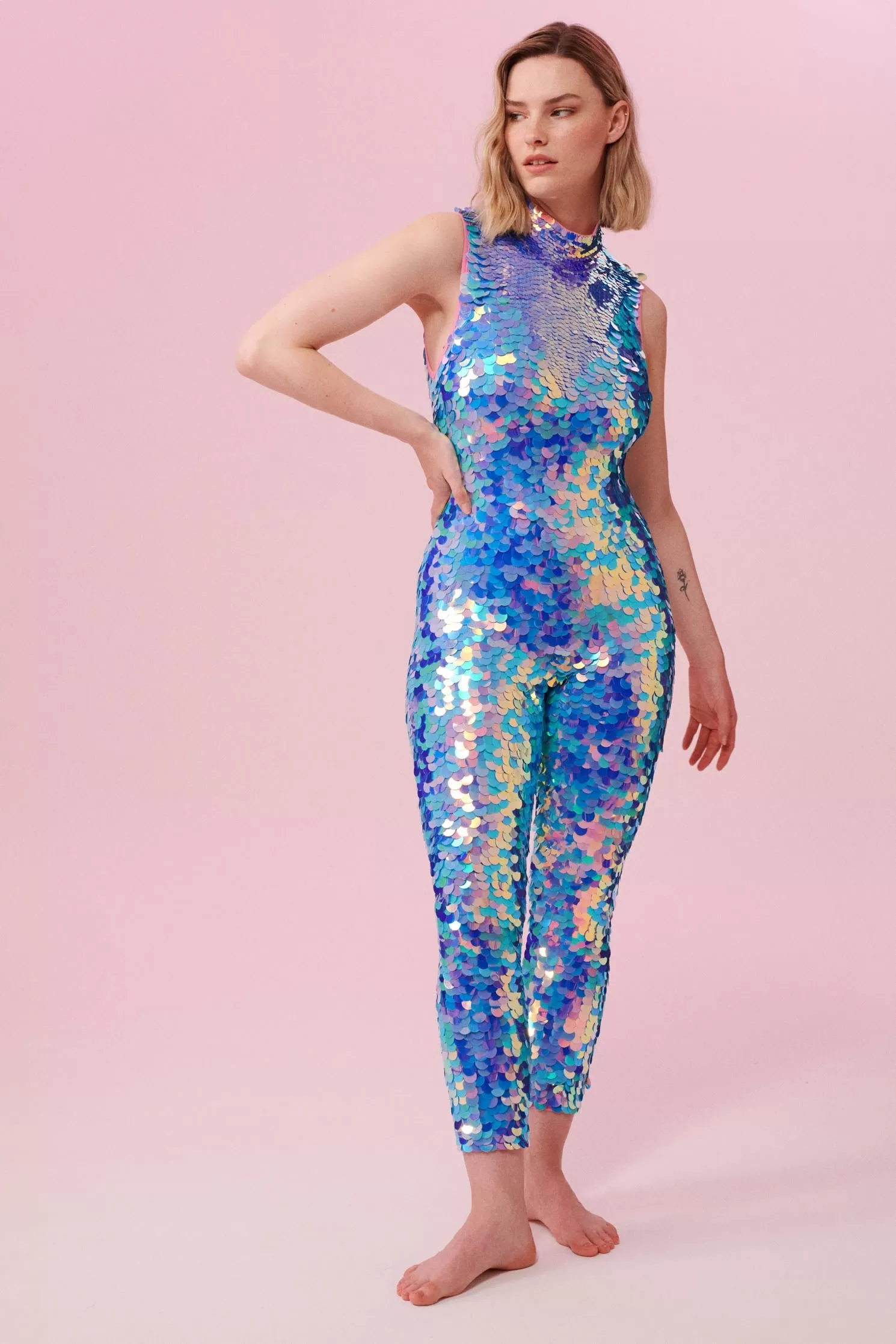 SALE IRIS SEQUIN JUMPSUIT - AMETHYST