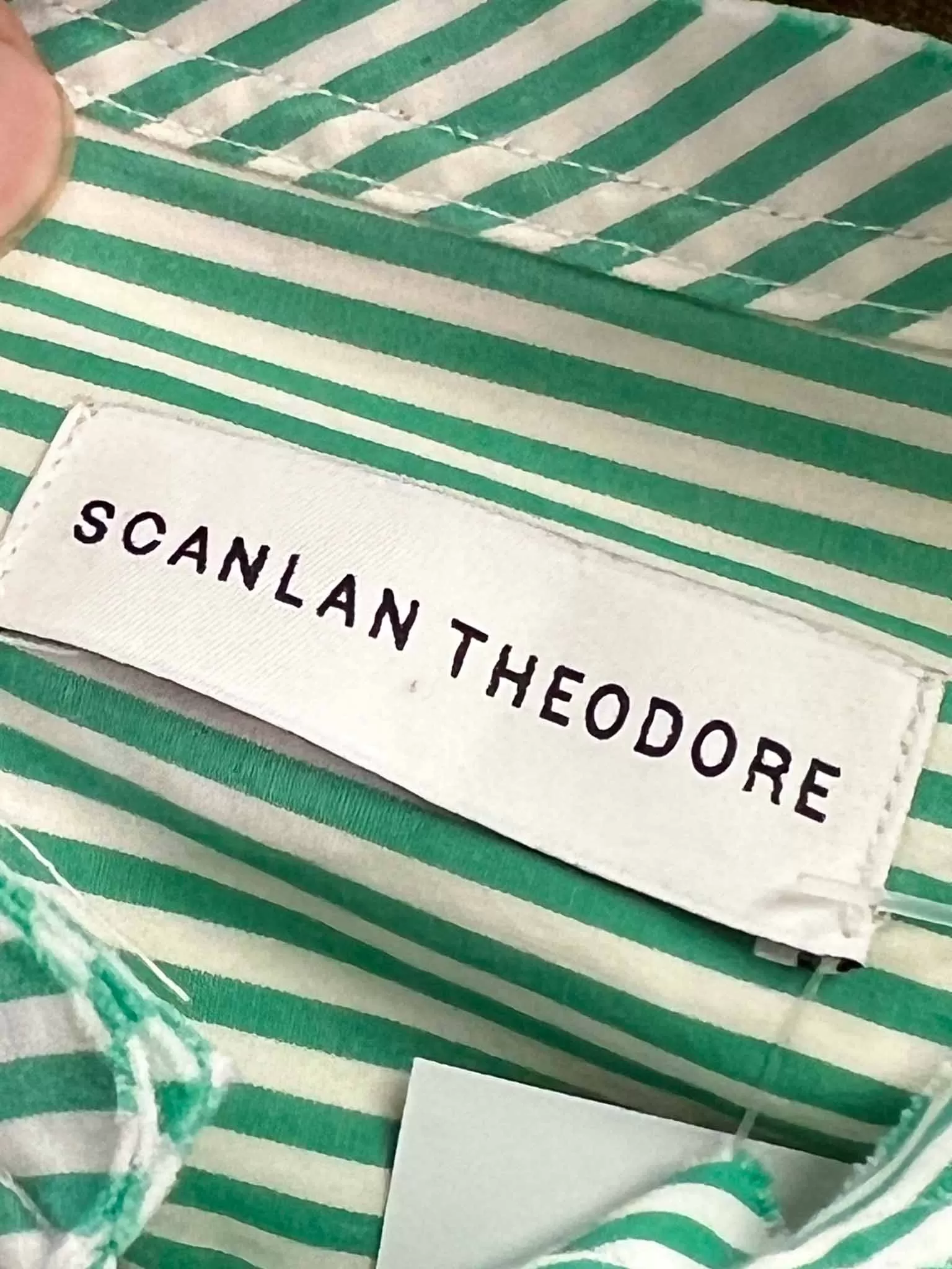 Size 6 - Scanlan Theodore Green and White Stripe Top