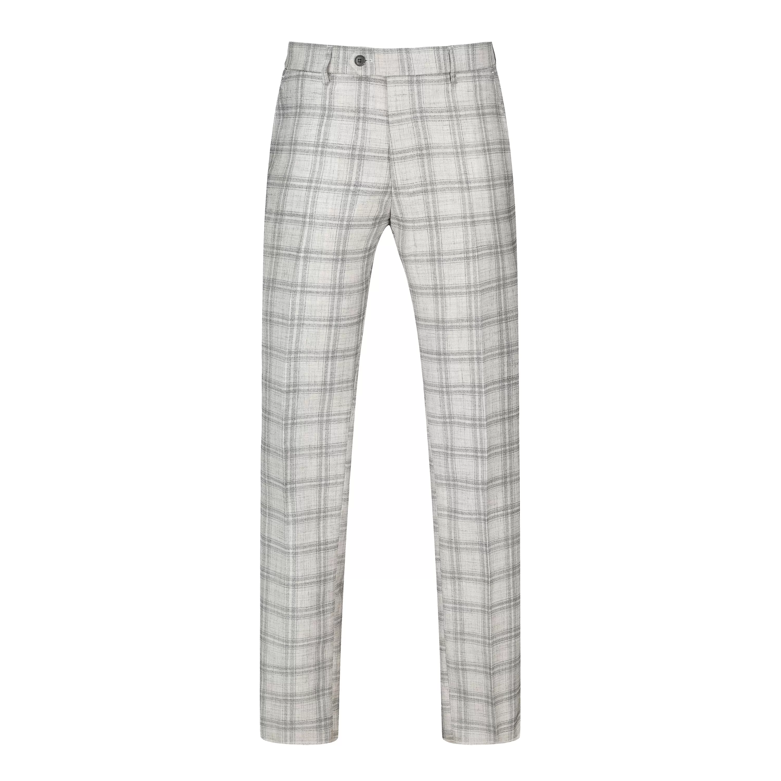 Slim Fit 2PC Grey Check Double Breasted Suit