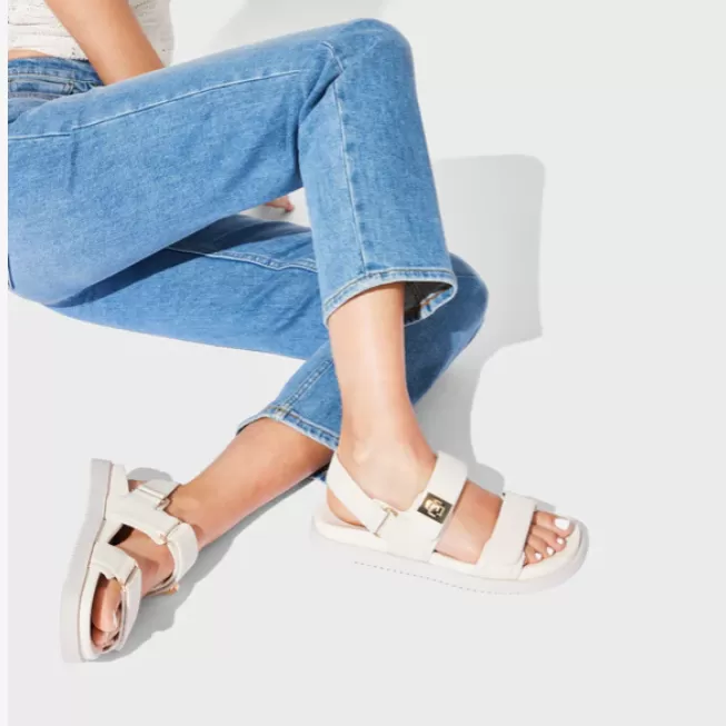 Steve Madden Mona Natural Leather Sandal (Bone)