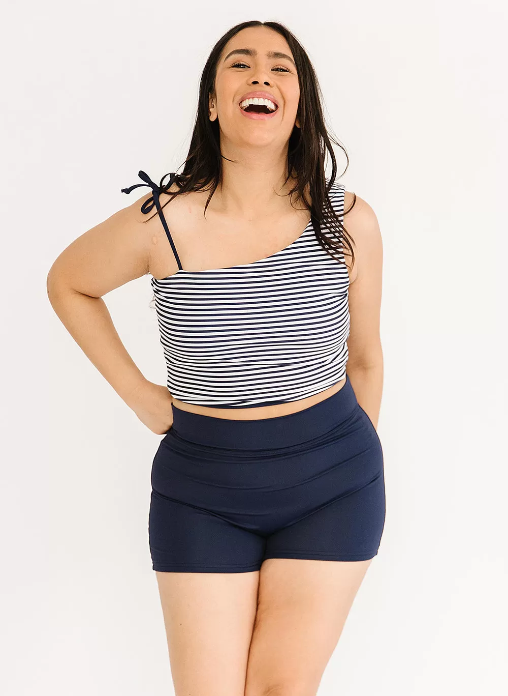 Stripe / Midnight Reversible Crop Top