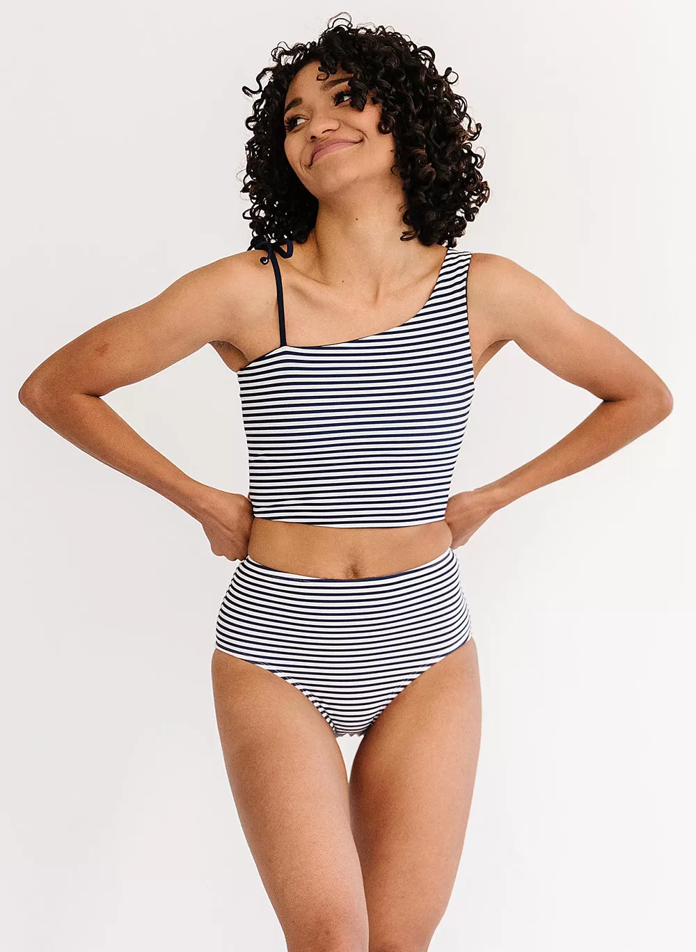 Stripe / Midnight Reversible Crop Top