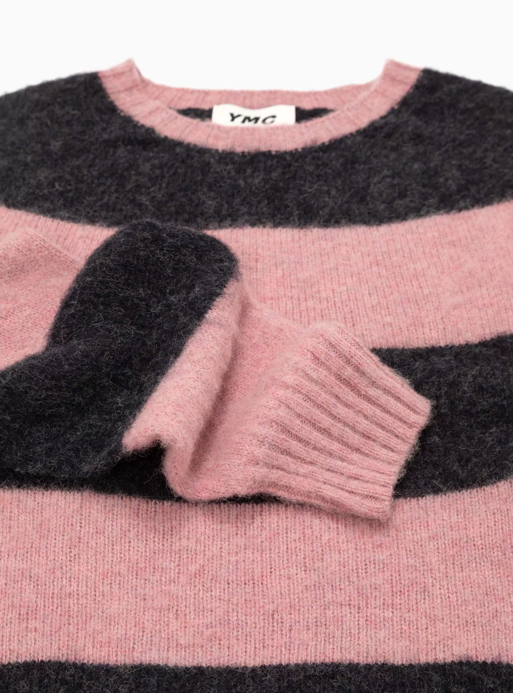 Suedehead Sweater Pink & Charcoal Stripe