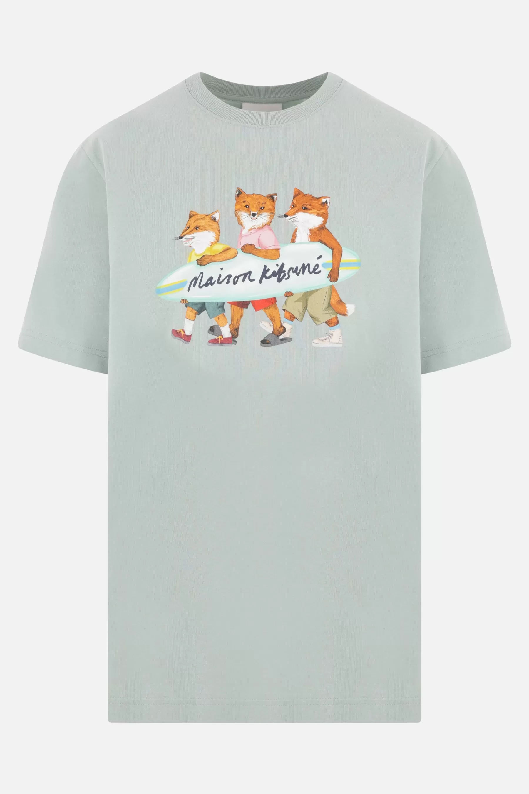 Surfing Foxes logo printed cotton t-shirt