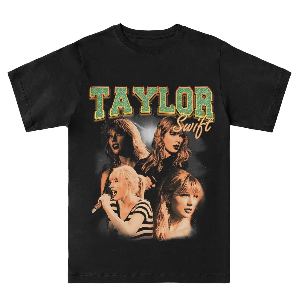 Taylor Swift Green Orange Vintage Tee - Black