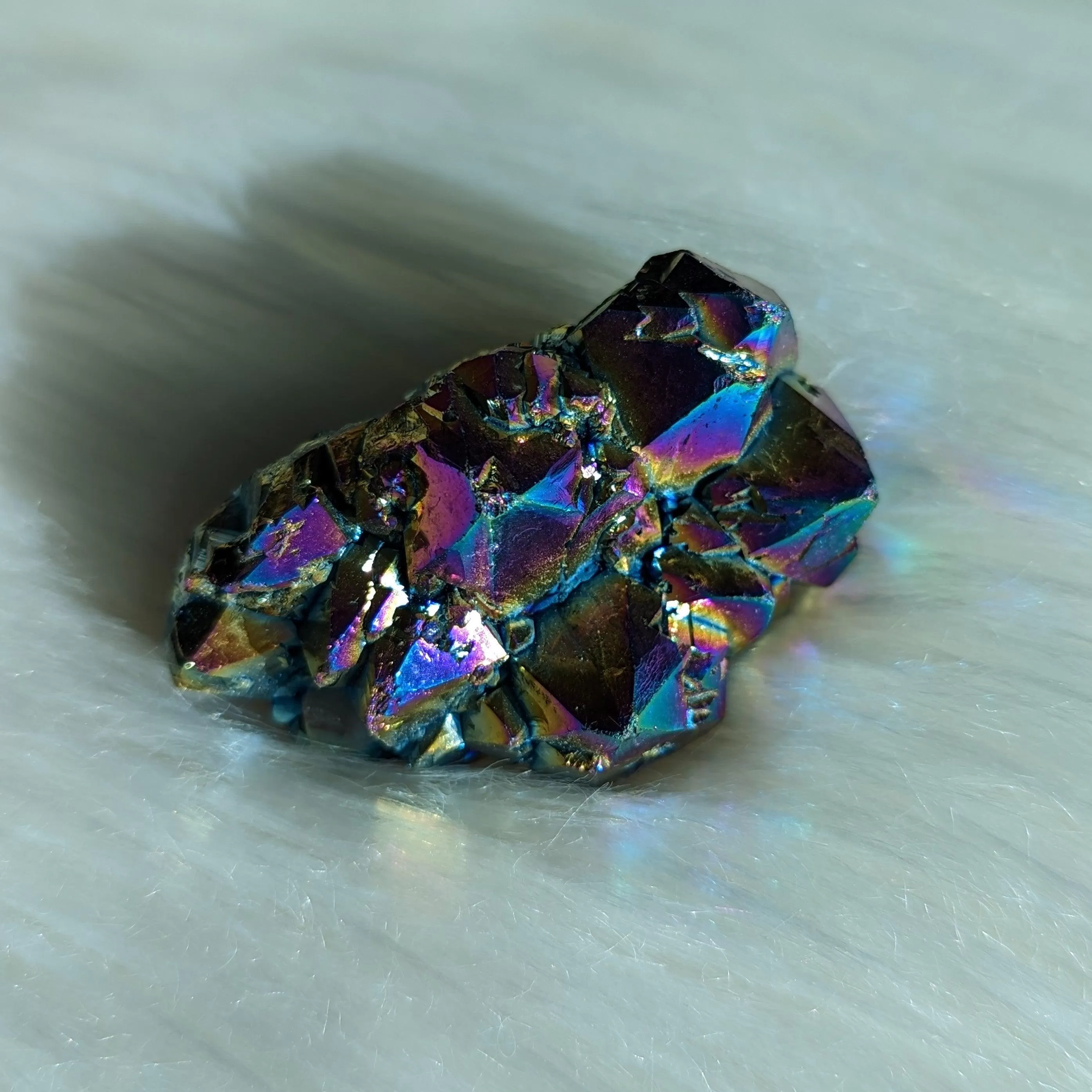 Titanium Rainbow Aura Amethyst Cluster #4 ~ Vibrant and Energetic