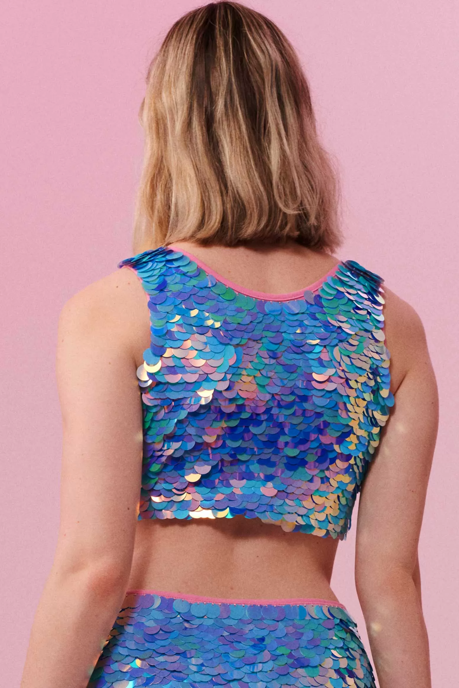 TWINKS SEQUIN CROP TOP - AMETHYST