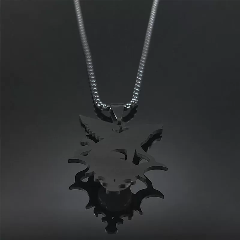 Unique Flying Wolf Crystal Necklace