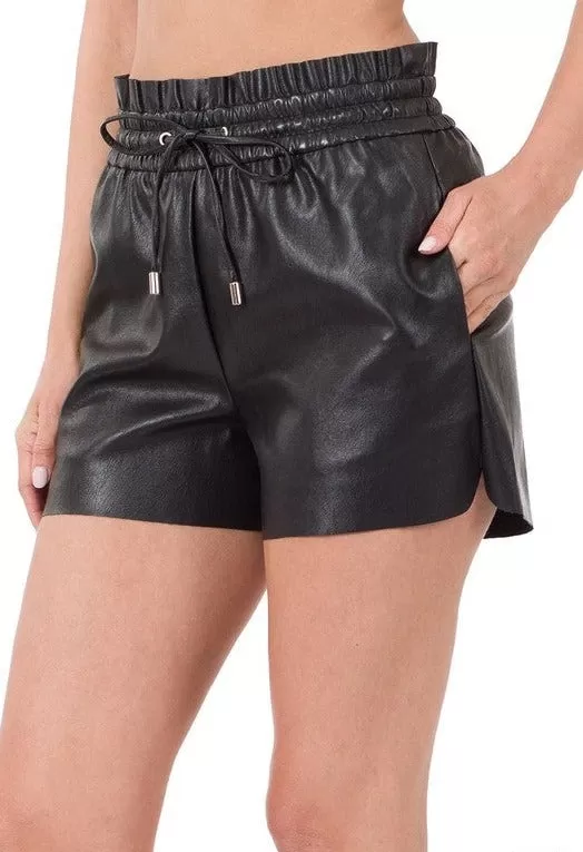 Vegan Leather Shorts