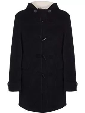 Vegan Wool Duffle Coat with Recycled Vegan Shearling