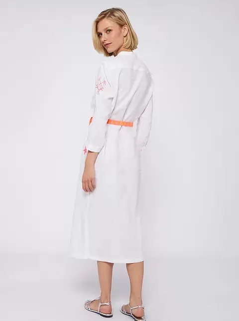 Vilagallo Amina Embossed Dress - White