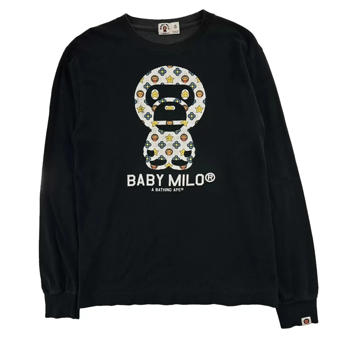 Vintage Bape baby milo monogram long sleeve t shirt size XS