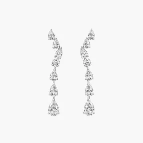 Wave Diamond Drop Earrings